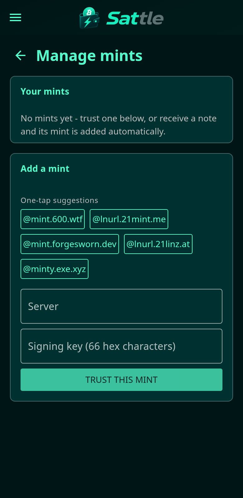 Manage mints